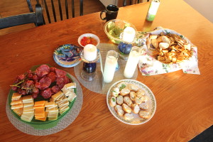 Indulgent appetizers at women's yoga retreat