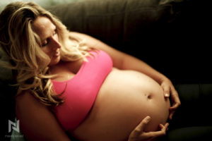 pregnant woman on couch